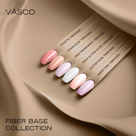 Baza hybrydowa Fiber Base Glitter Nude Vasco 6 ml