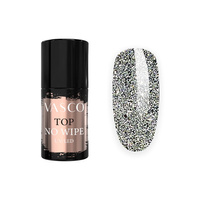 Top hybrydowy No Wipe Glittery Silver Vasco 6 ml